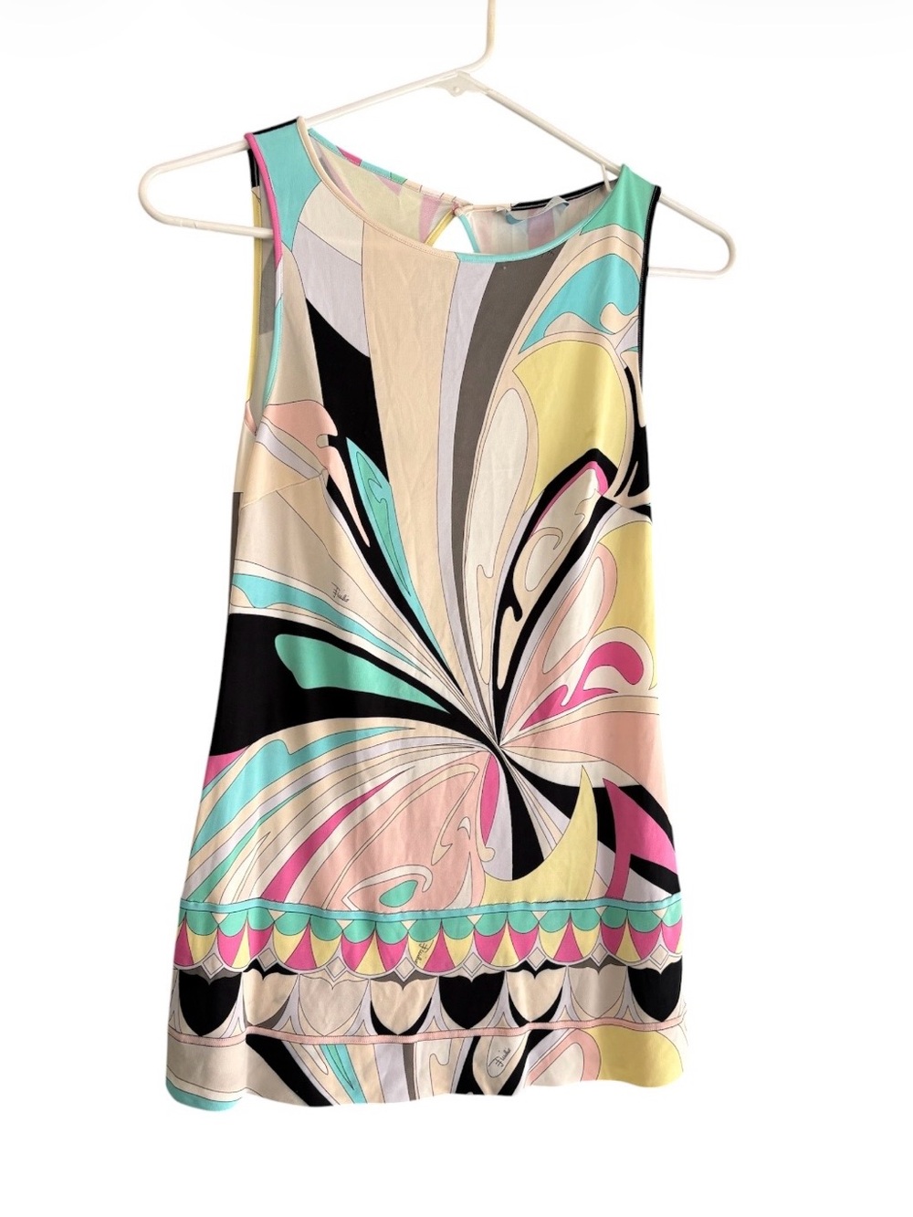 Emilio Pucci Sleeveless Abstract Swirl Print Tank Top - Multicolor